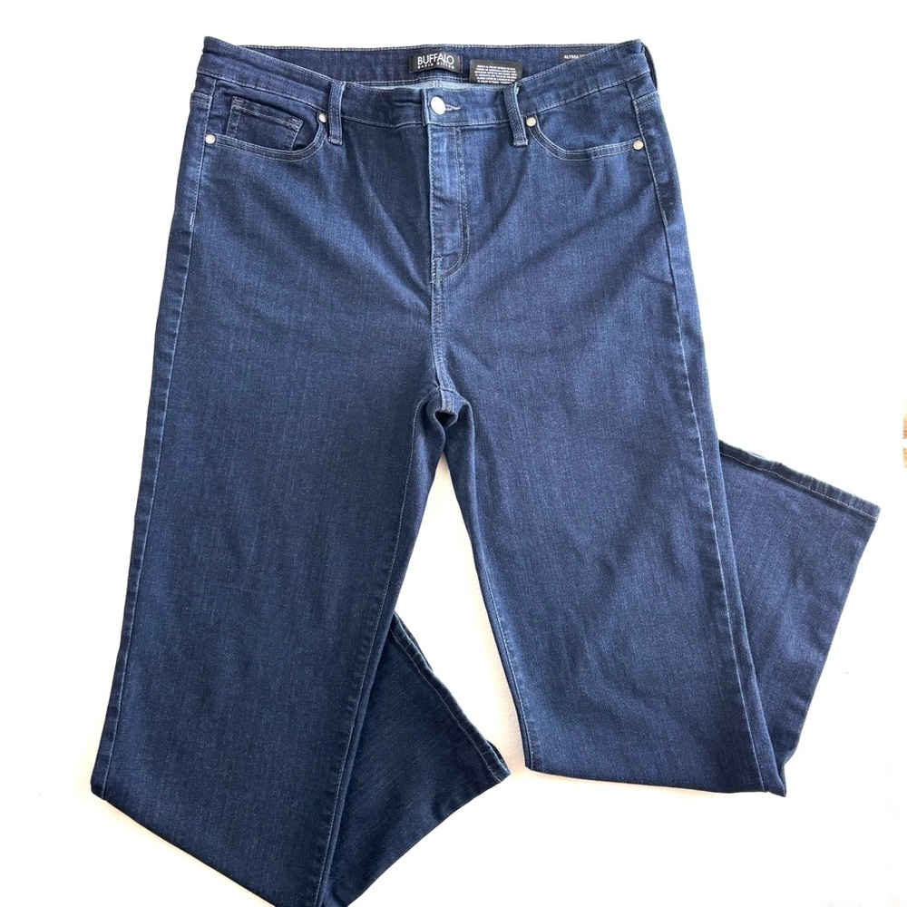 Buffalo David Bitton Alyssa Dark Blue Highrise Straight‎ Leg Stretch Jeans 12/32